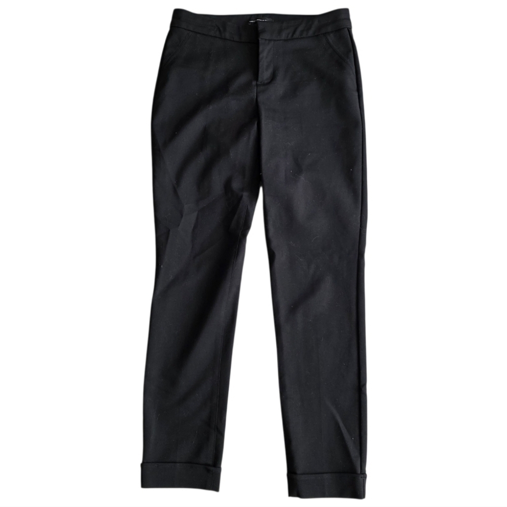 Saks Fifth Avenue Black Trousers Cuffed Hem Size 2